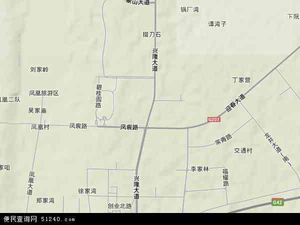 中国湖北省荆门市掇刀区兴隆地图(卫星地图)图片