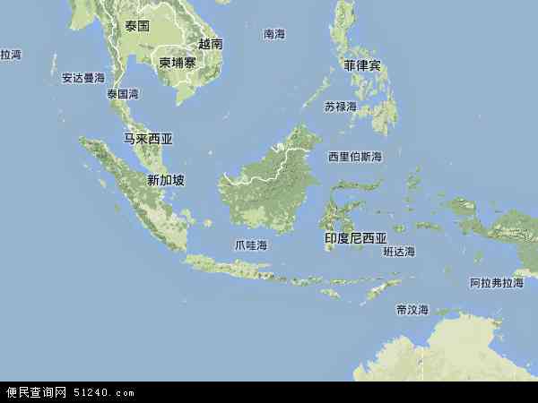 印度尼西亚地图(卫星地图)