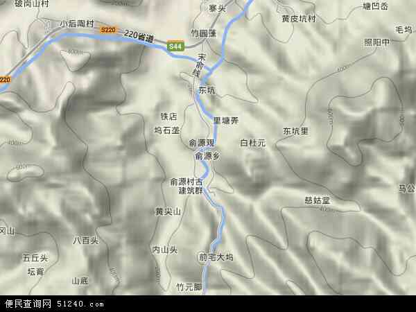 中国浙江省金华市武义县俞源乡地图(卫星地图)图片
