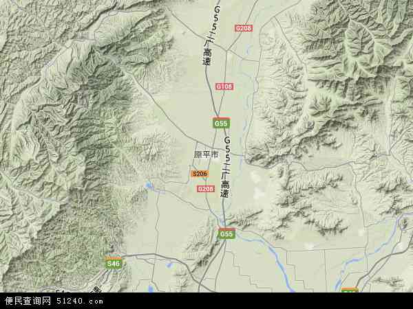 山西省忻州市原平市地图(地图)