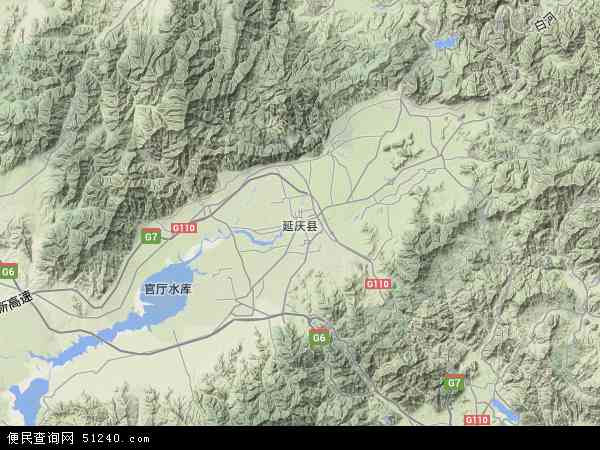 中国北京市延庆县地图(卫星地图)图片