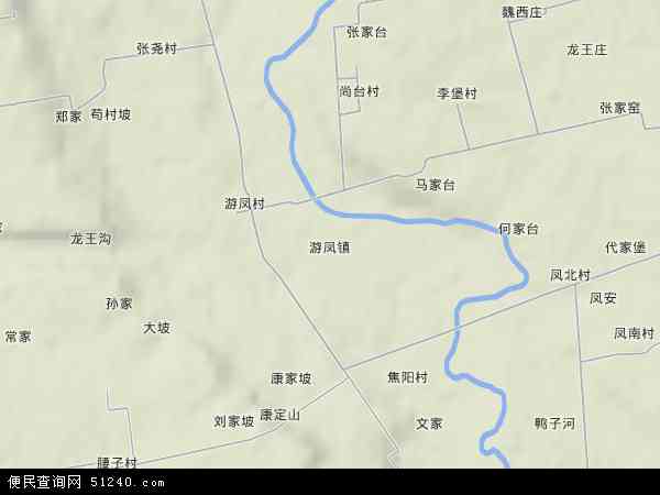陕西省咸阳市武功县游风镇地图(地图)