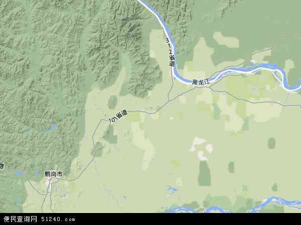 中国黑龙江省鹤岗市萝北县云山镇地图(卫星地图)图片