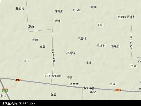 中国河南省商丘市梁园区张阁镇地图(卫星地图)图片