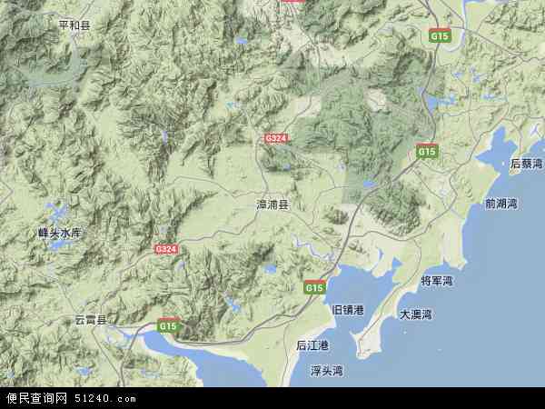 中国福建省漳州市漳浦县地图(卫星地图)图片