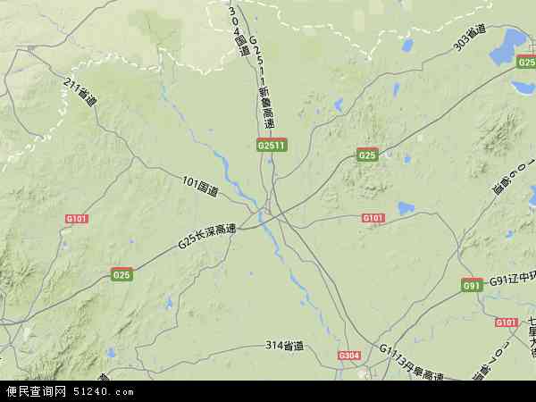 中国辽宁省阜新市彰武县地图(卫星地图)图片
