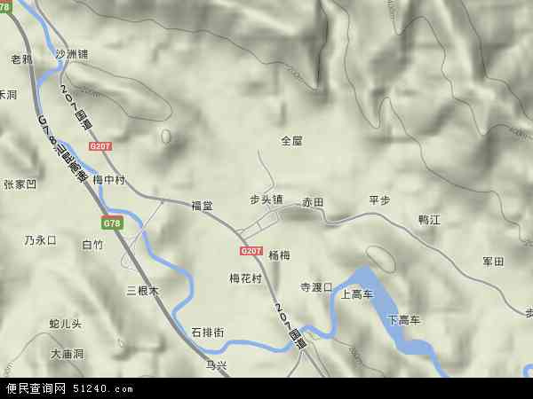 中国广西壮族自治区贺州市八步区步头镇地图(卫星地图)图片
