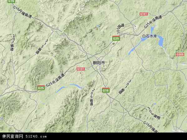 中国辽宁省朝阳市朝阳县地图(卫星地图)图片