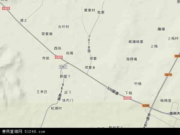 中国江西省抚州市东乡县邓家乡地图(卫星地图)图片
