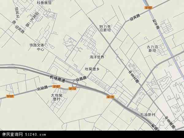 中国新疆维吾尔自治区乌鲁木齐市新市区地窝堡乡地图(卫星地图)图片