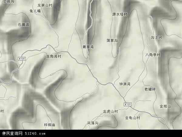 中国四川省南充市西充县东岱乡地图(卫星地图