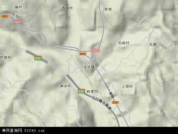 中国山西省临汾市乡宁县光华镇地图(卫星地图)图片