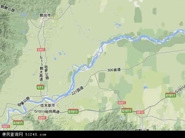 桦川县地图 - 桦川县卫星地图图片
