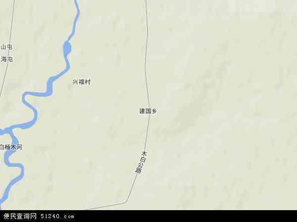 中国黑龙江省哈尔滨市木兰县 /strong>建国乡地图(卫星地图)图片