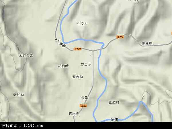 中国山西省长治市沁源县交口乡地图(卫星地图)图片