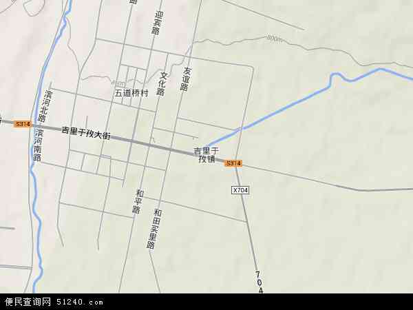 中国新疆维吾尔自治区伊犁哈萨克自治州伊宁县吉里于孜镇地图(卫星图片