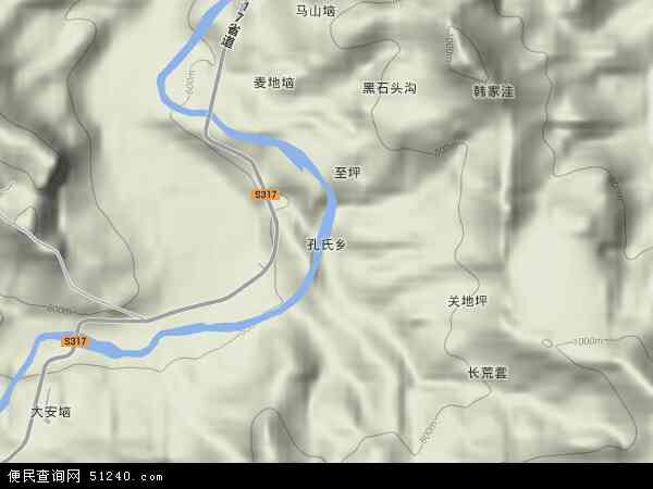 中国山西省晋中市昔阳县孔氏乡地图(卫星地图)图片