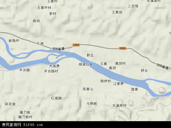 中国湖南省怀化市麻阳苗族自治县绿溪口乡地图(卫星地图)