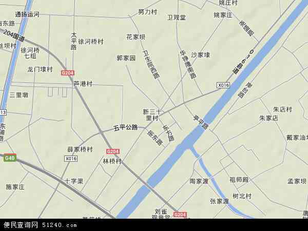 中国江苏省南通市通州区平东镇地图(卫星地图)图片