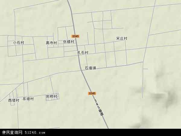 中国山东省济宁市邹城市石墙镇地图(卫星地图)图片