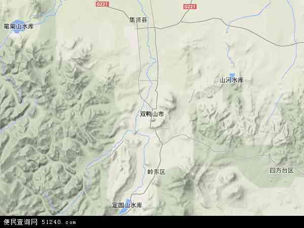 双鸭山市地图 - 双鸭山市卫星地图图片