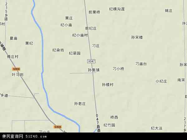 中国安徽省亳州市利辛县孙集镇地图(卫星地图)图片