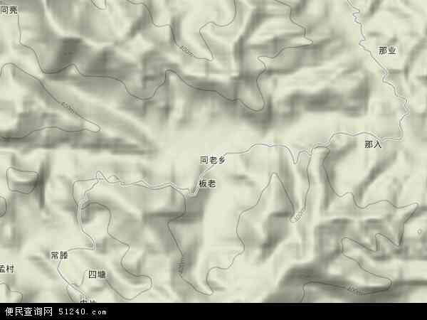 中国广西壮族自治区百色市平果县同老乡地图(