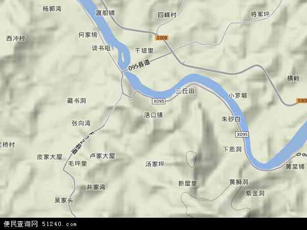 中国湖南省岳阳市平江县浯口镇地图(卫星地图)图片