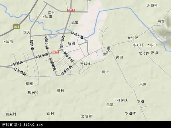 中国海南省省直辖县级行政区划万宁市万城镇地图(卫星地图)图片
