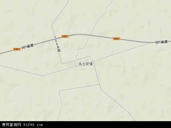 中国吉林省白城市通榆县乌兰花镇地图(卫星地图)图片