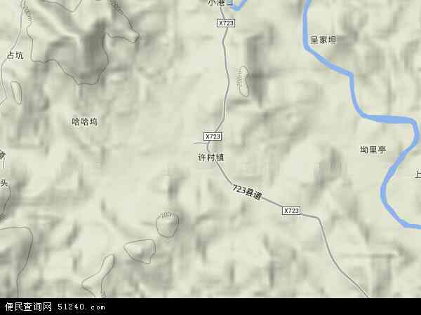 中国江西省上饶市婺源县许村镇地图(卫星地图)图片