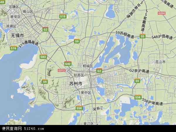 中国江苏省苏州市相城区地图(卫星地图)