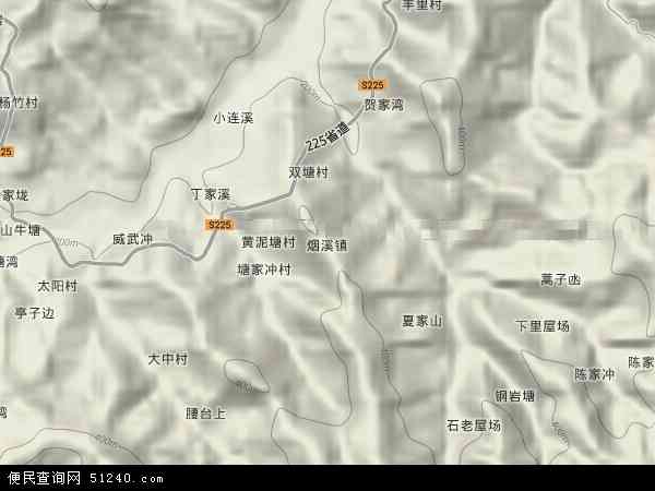 中国湖南省益阳市安化县烟溪镇地图(卫星地图)