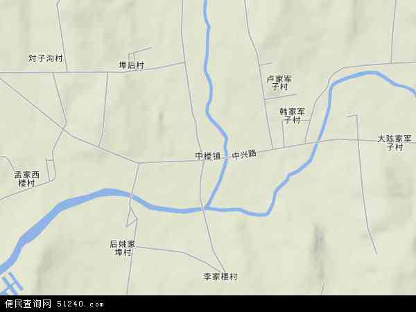 中国山东省日照市莒县中楼镇地图(卫星地图)图片