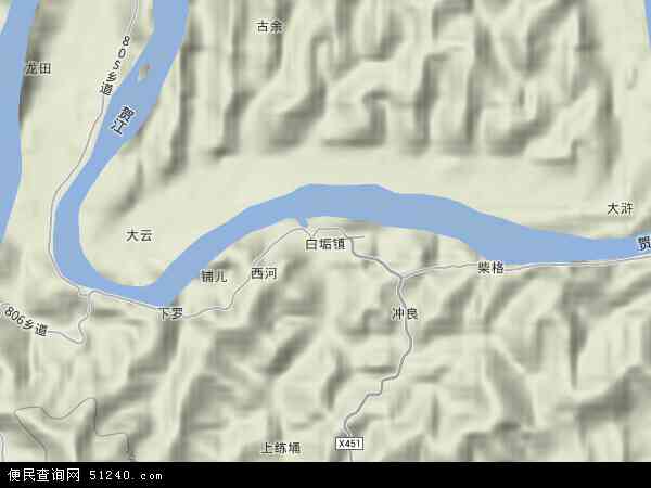 中国广东省肇庆市封开县白垢镇地图(卫星地图