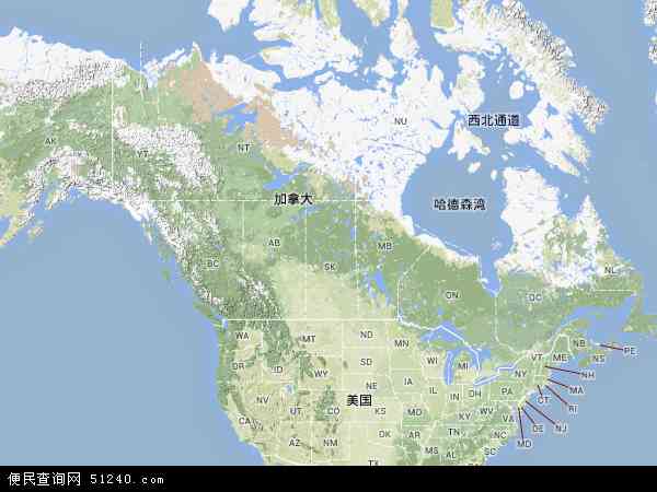 加拿大布列塔尼角地图(卫星地图)
