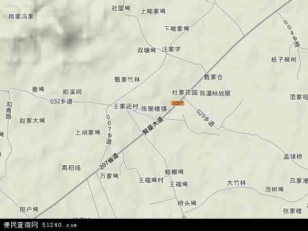 中国湖北省黄冈市黄州区陈策楼镇地图(卫星地图)图片
