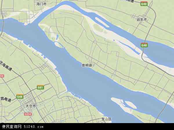 中国上海市崇明县地图(卫星地图)