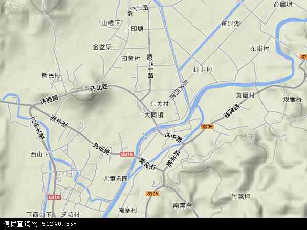 中国福建省龙岩市长汀县大同镇地图(卫星地图)图片