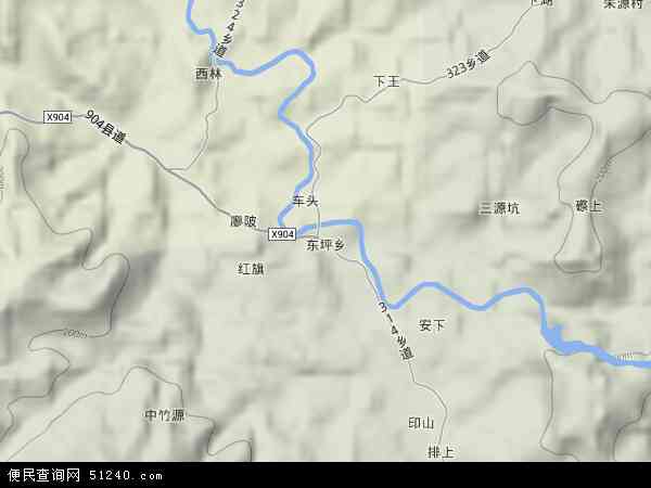 中国江西省抚州市南丰县东坪乡地图(卫星地图)图片