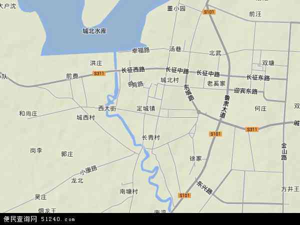 中国安徽省滁州市定远县定城镇地图(卫星地图