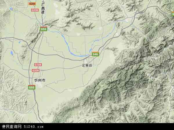 山西省 忻州 市定襄县地图(地图)