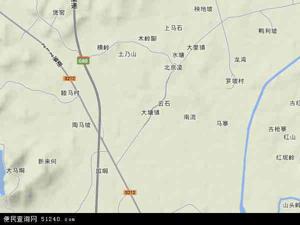 中国广西壮族自治区玉林市玉州区大塘镇地图(卫星地图)图片