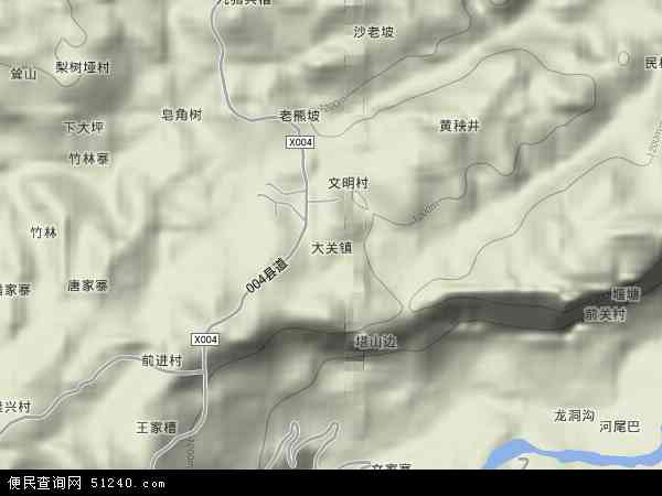 中国贵州省毕节市黔西县大关镇地图(卫星地图)