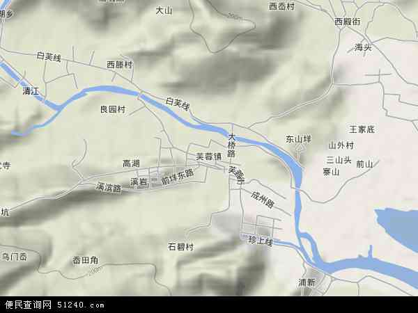 中国浙江省温州市乐清市芙蓉镇地图(卫星地图)图片