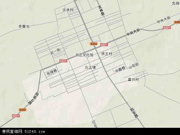 中国黑龙江省哈尔滨市方正县方正镇地图(卫星地图)图片