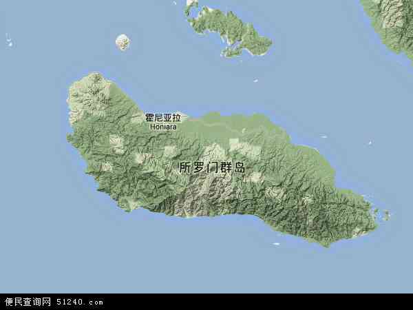 所罗门群岛瓜达尔卡纳尔地图(卫星地图)