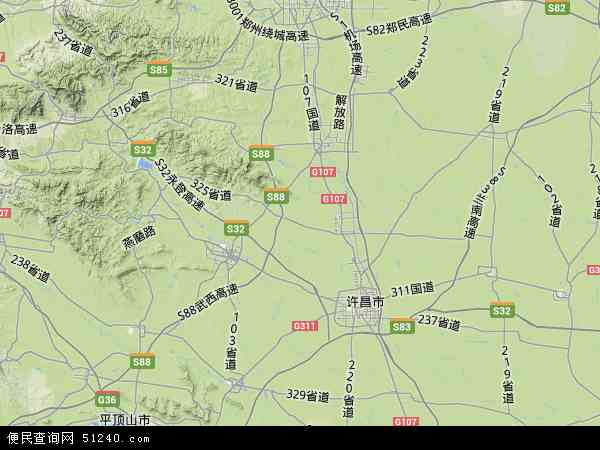 中国河南省许昌市禹州市花石镇地图(卫星地图)图片