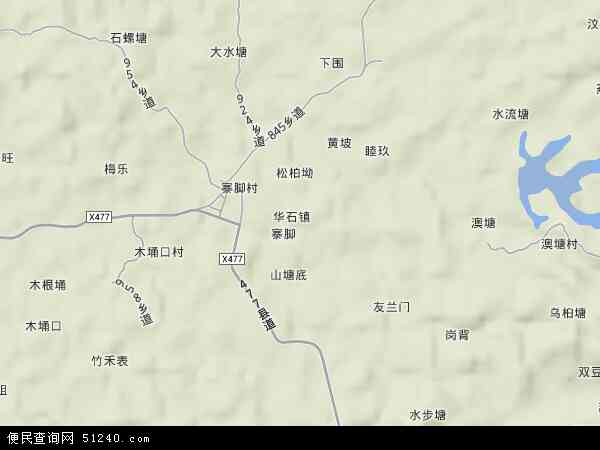 中国广东省云浮市罗定市华石镇地图(卫星地图)图片
