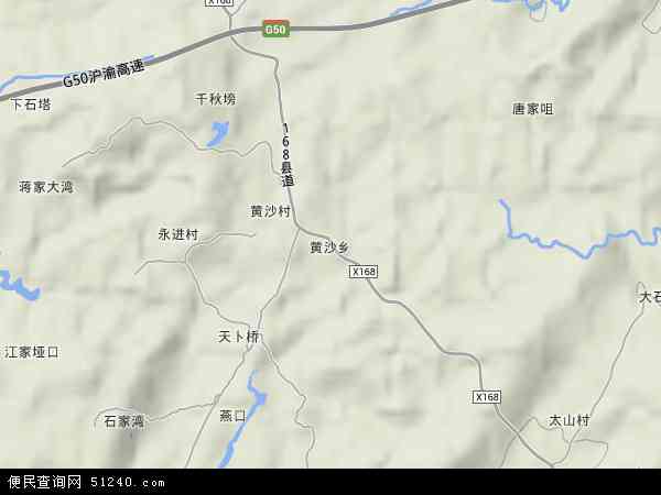 中国重庆市垫江县黄沙乡地图(卫星地图)图片